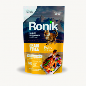 RONIK Alimento Húmedo Grain Free Pollo para Gatos 200 gr_1