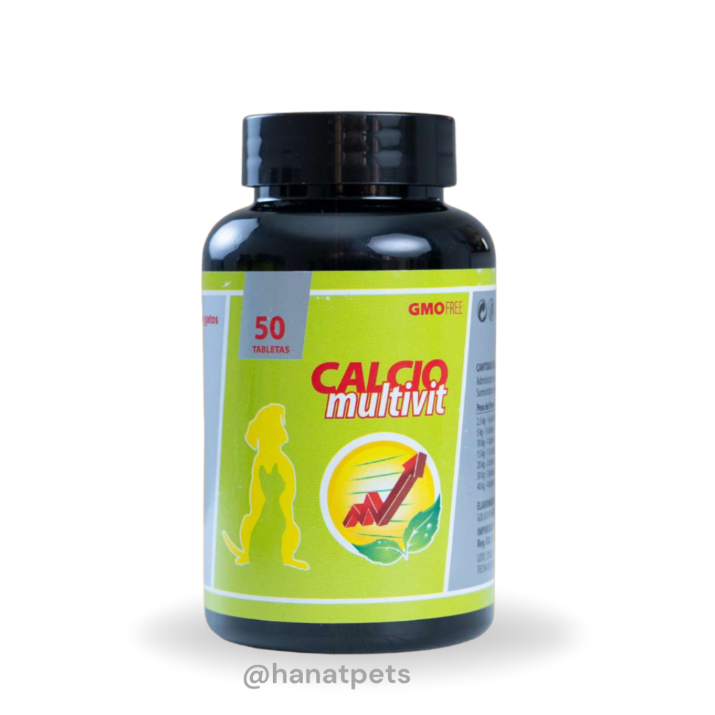 CALCIO MULTIVIT  PERROS CACHORROS 50 TABLETAS  - HANATPETS